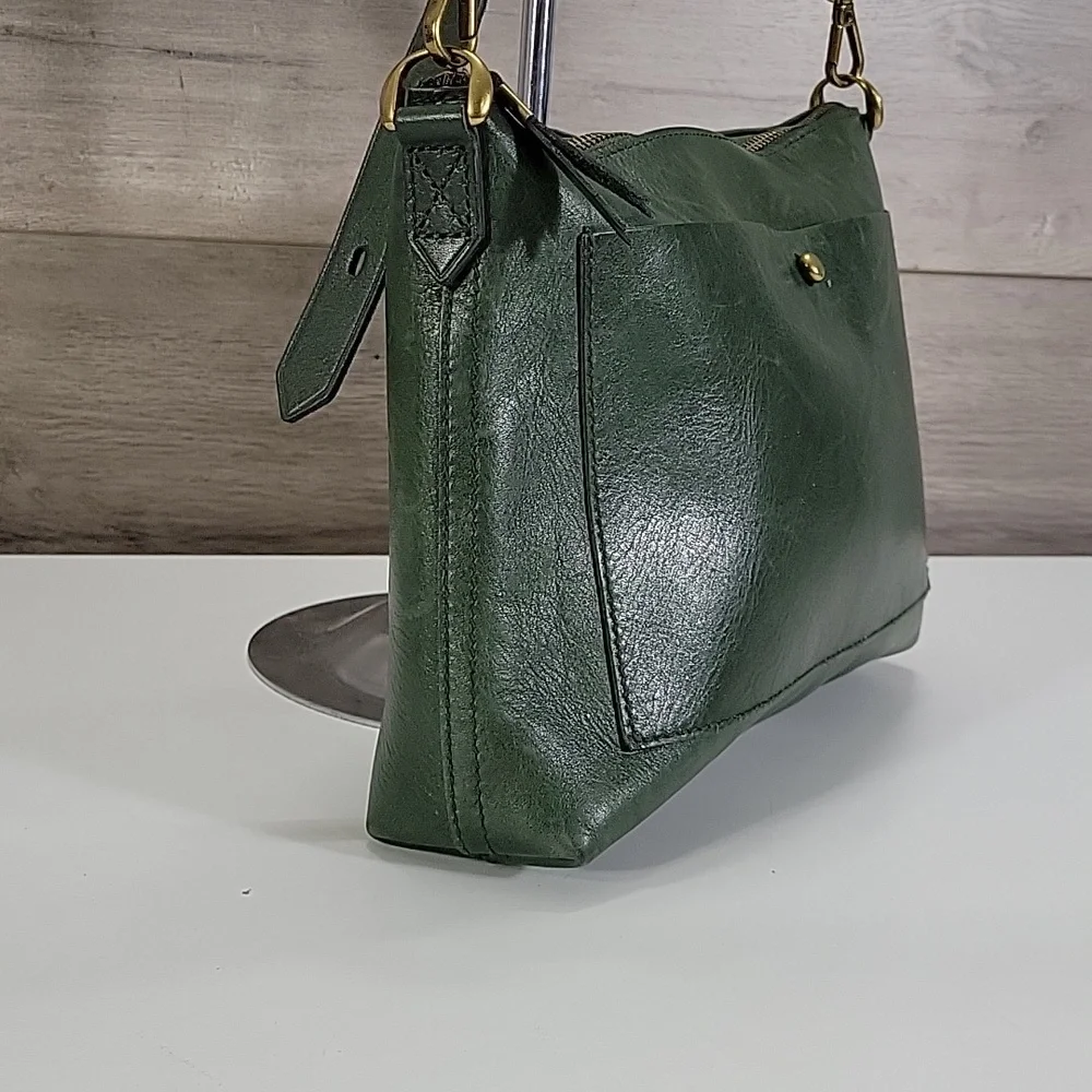 Madewell Dark Green Leather Crossbody Shoulder Bag - Picture 3 of 14